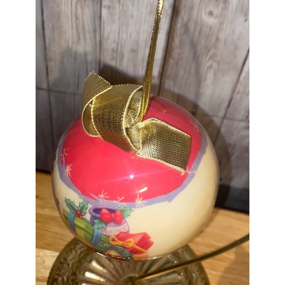 Disney Winnie The Pooh Eeyore Christmas Ornament With Gold Ribbon Decoupage Look - Picture 6 of 7